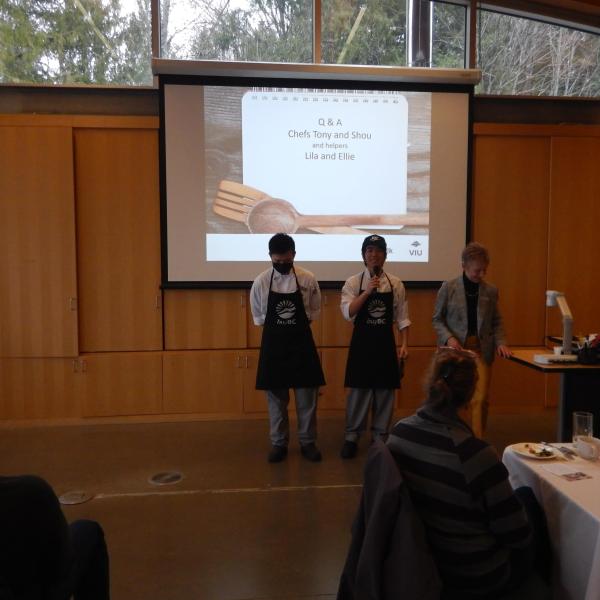 Culinary Arts students presenting in November 2022 on their experience at the oyster challenge