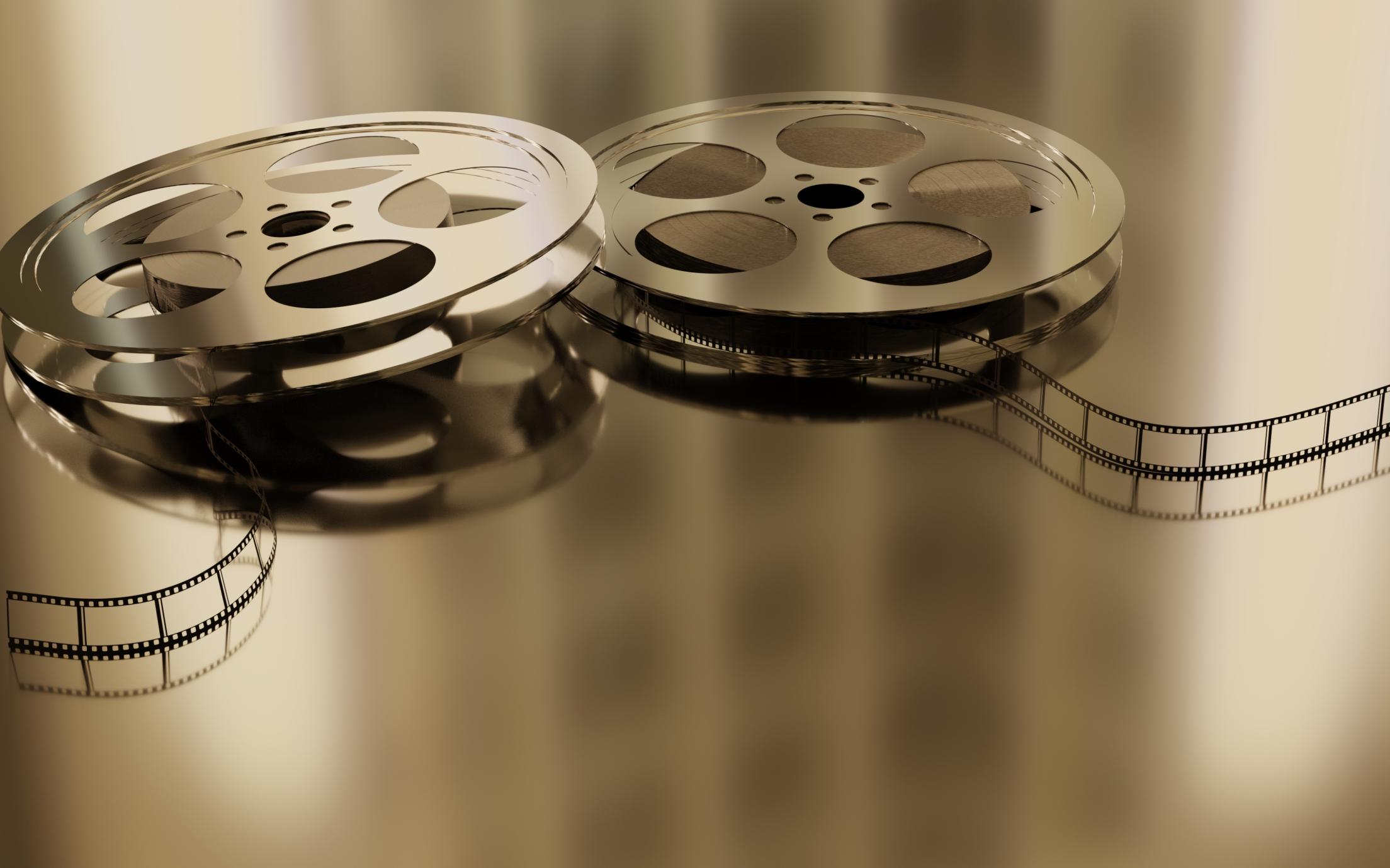 two film reels on their side