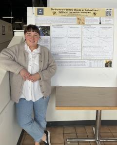 Student standing by poster at CREATE