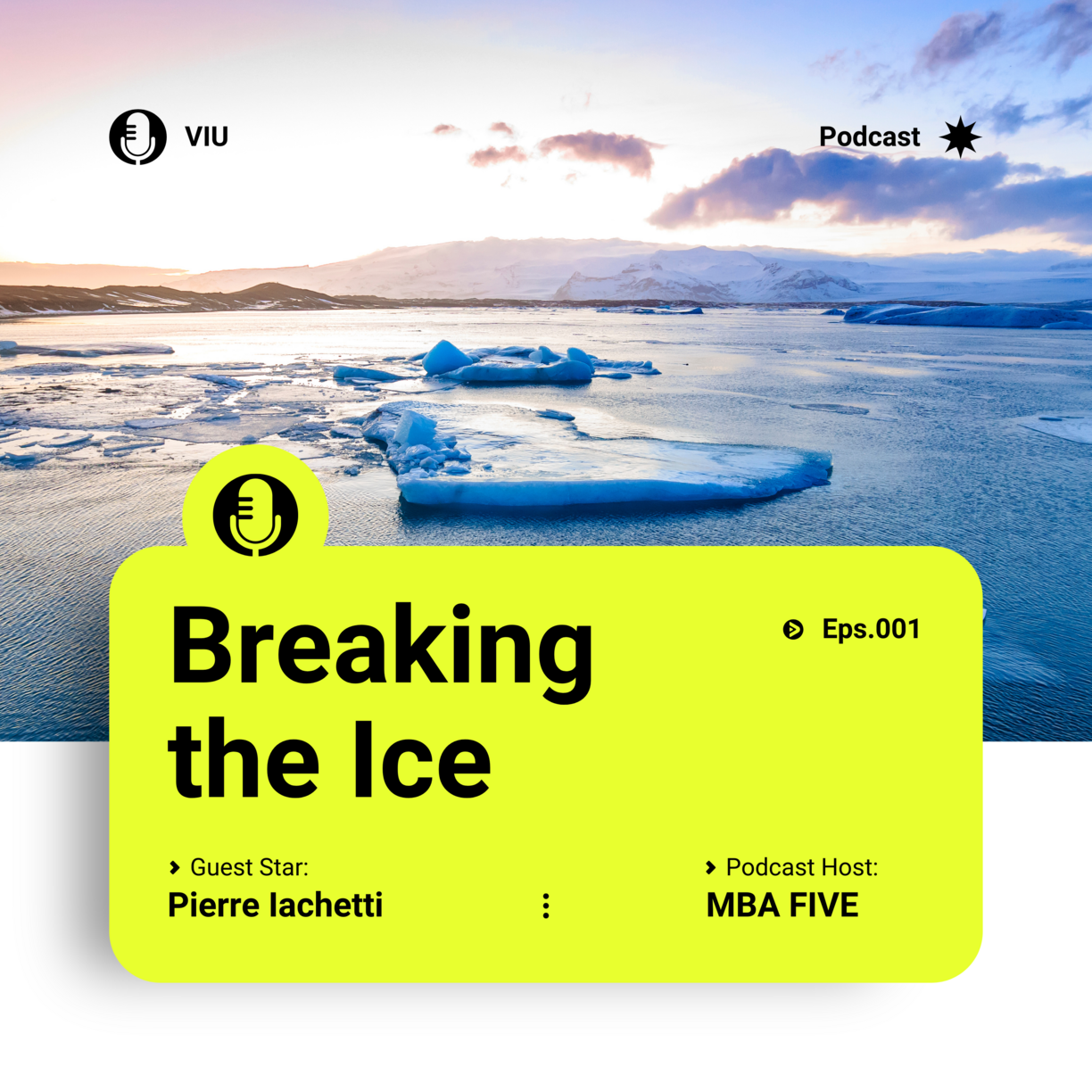 Podcast cover with iceberg picture